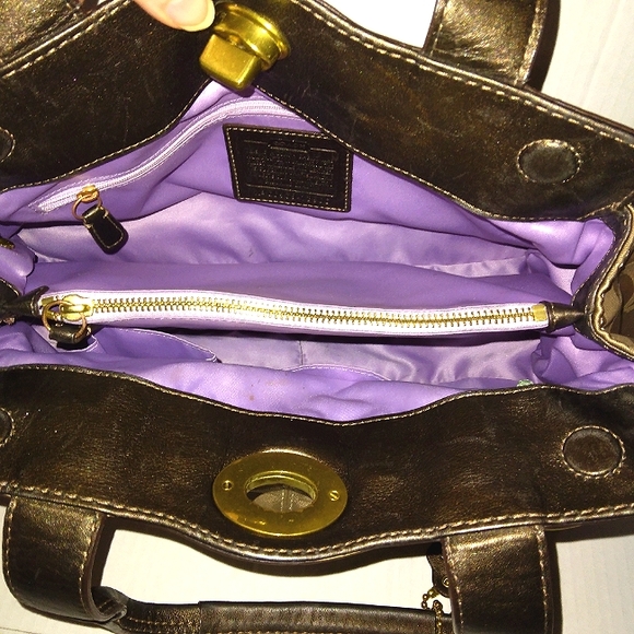 Must See☆Rare☆COACH "Garnet" Large Signature Pleated Sateen Satchel☆2009 - Picture 3 of 16